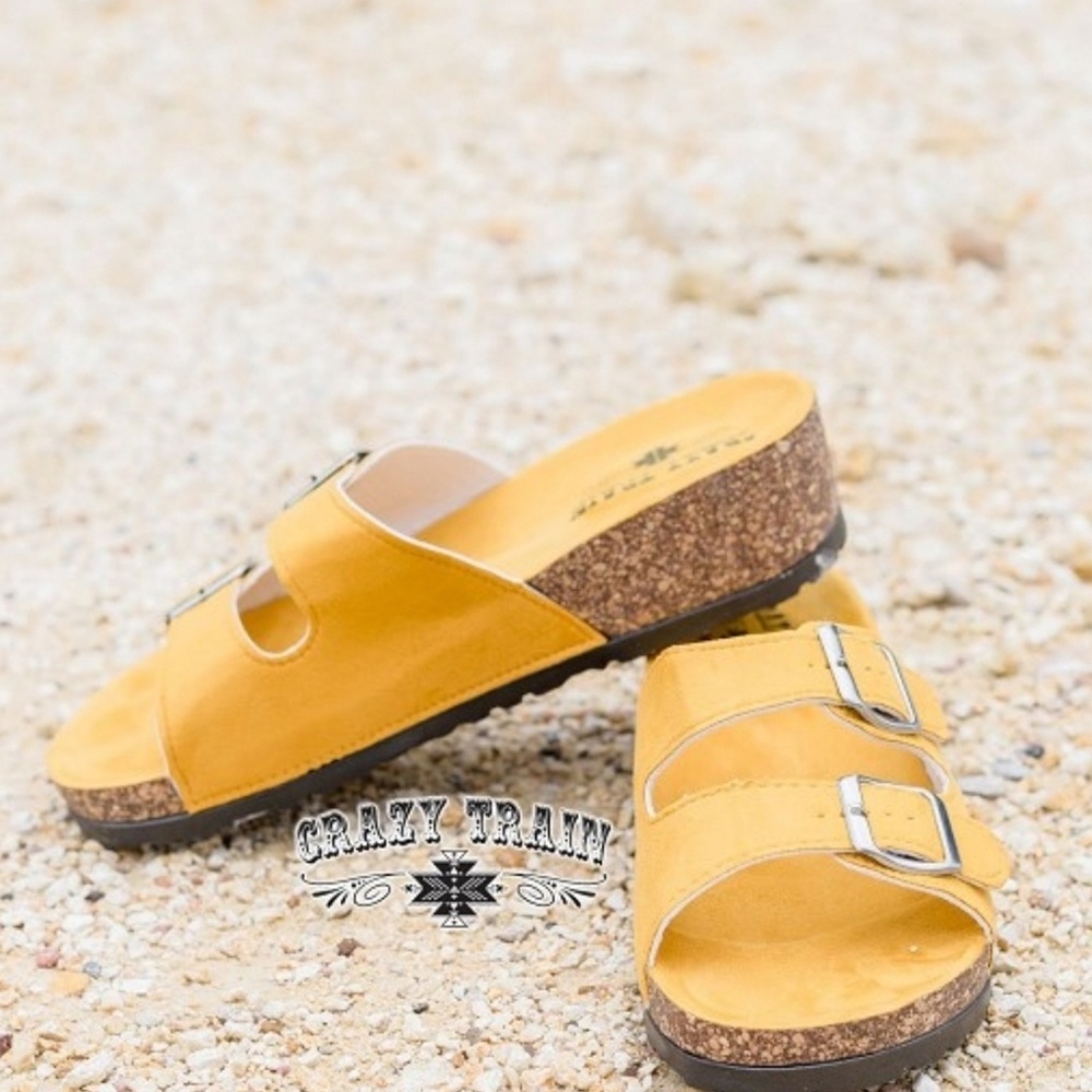 Crazy Train yellow sandals